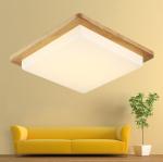 Nordic wood square LED celling lights wood color modern minimalist Chinese