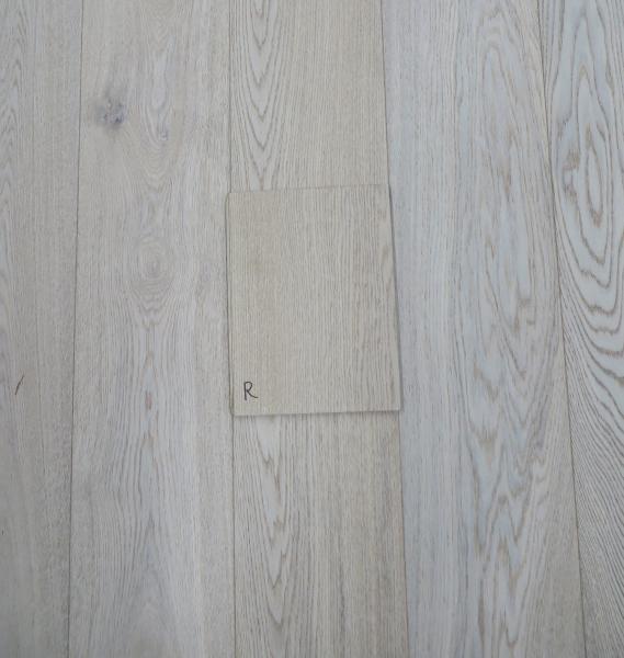 Buy cheap white stained brushed European Oak engineered wood flooring, color R from wholesalers