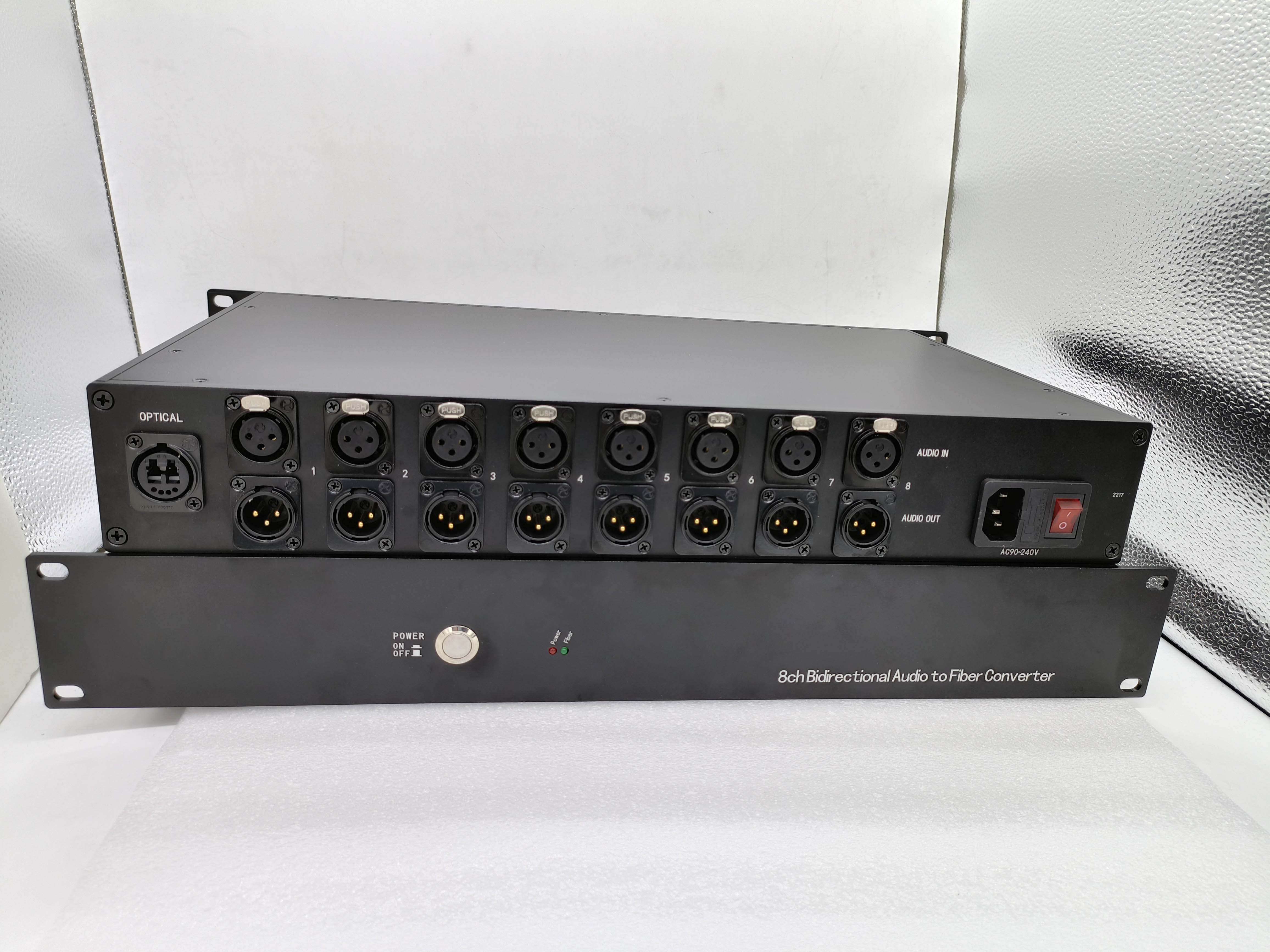 8 Channel Bidirectional Audio To Fiber Converter dual LC connector