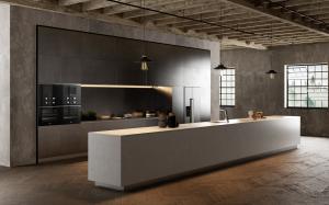 Wholesale Modern Industrial Style Kitchen Cabinets Tailored Melamine Grey Kitchen System from china suppliers