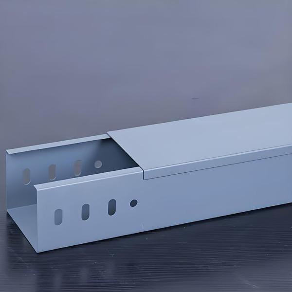 4 Slots Straight Slotted Cable Tray 50mm Height Straight Galvanised Steel