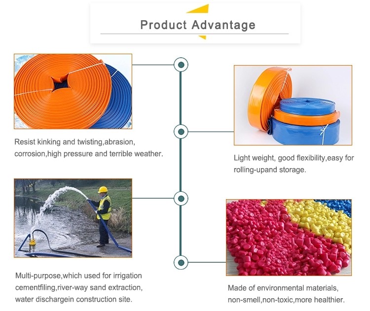 UV Lay Flat Irrigation Hose 2 -1/2 inch PVC Layflat Discharge Water Hoses