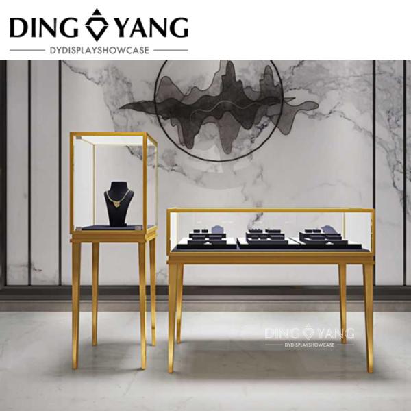 Buy cheap Fashion Modern Simple Popular Golden Jewellery Shop Counter Furniture , Beautiful Appearance Firm Structure from wholesalers