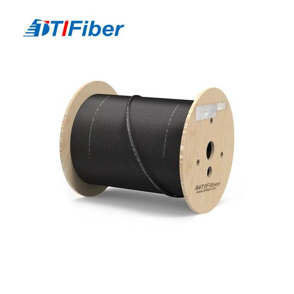 Buy cheap Fiber optic cable 12core 24core 48core SM G652D Outer Diameter 7.0mm steel wire PE black sheath fiber cable from wholesalers