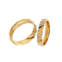Buy cheap Crisscross Overlapping 18k Yellow Gold Ring Pairs For Couples product
