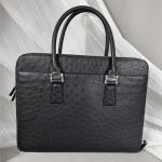 Buy cheap Authentic Ostrich Skin Businessmen Working Travel Purse Laptop Briefcase Genuine Leather Male Large Top-handle Handbag from wholesalers