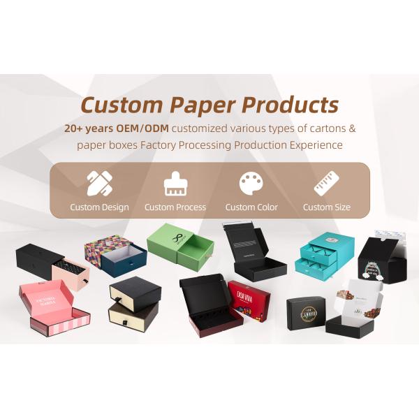 Recyclable Cardboard Drawer Box Coated Paper Gift Box With Ribbon For Perfume Packaging