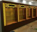 Chinese Style Pharmacy Display Shelves Medical Shop Racks With Light Box