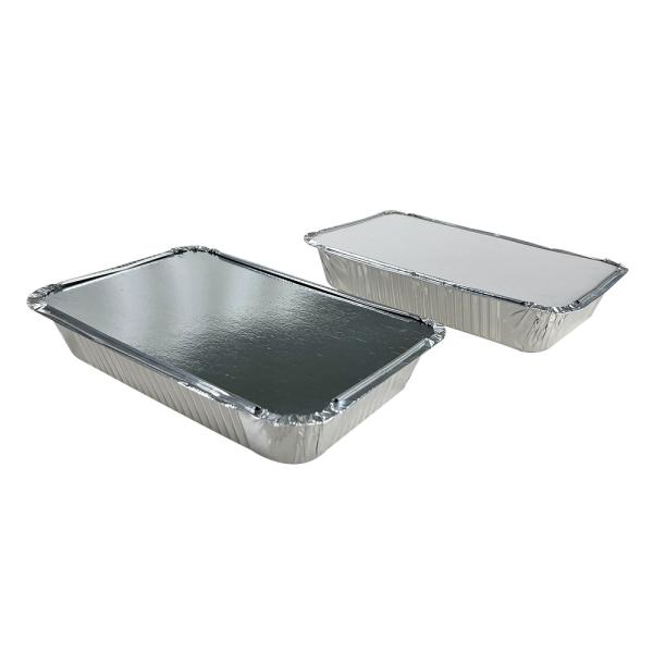 Food Oem Takeaway Packaging Trays Fast Food Container Rectangle Baking Aluminum