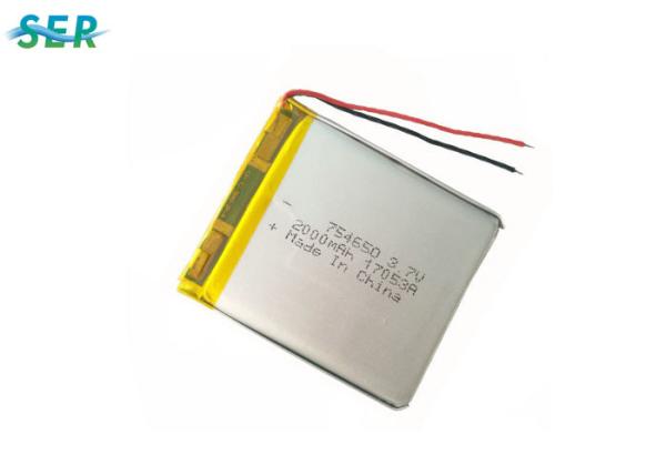 Buy cheap Bluetooth Headset Lithium Polymer Lipo Batteries , 3 7v Li Polymer Battery 2000mAh 754650 from wholesalers