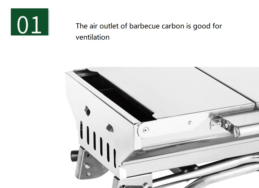 Foldable Small Portable Charcoal Barbecue Grill with Oxygen Depletion Safety Device