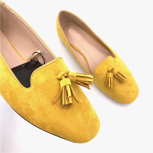 Buy cheap Yellow Polished Casual Dress Loafers OEM Ladies Ballerina Shoes from wholesalers