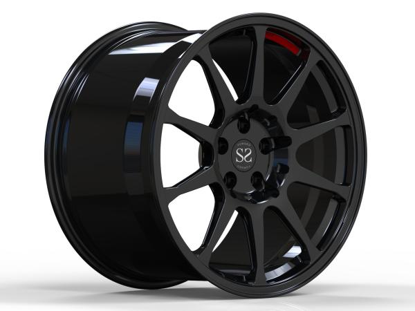 Buy cheap Audi R8 Gloss Black 2 Pieces Red Spoke Forged Wheels Aluminum 18-22 Inches from wholesalers