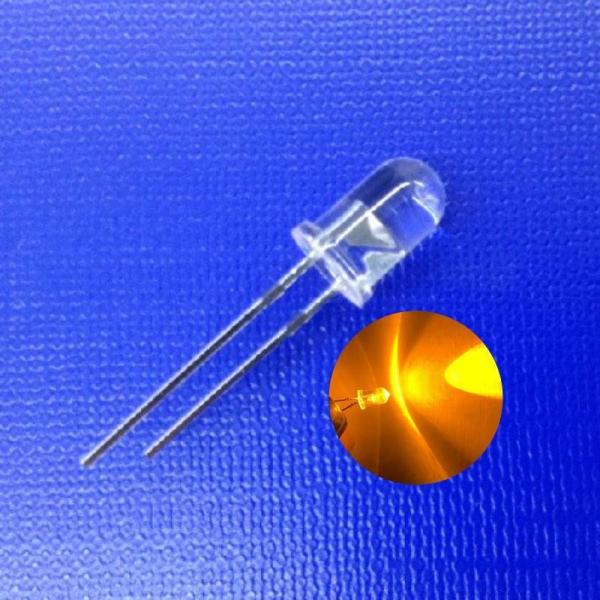 Buy cheap Throughhole 5mm 45deg 590nm Yellow Color LED 11000mcd Round Head With Flange For LED Barricade Light from wholesalers