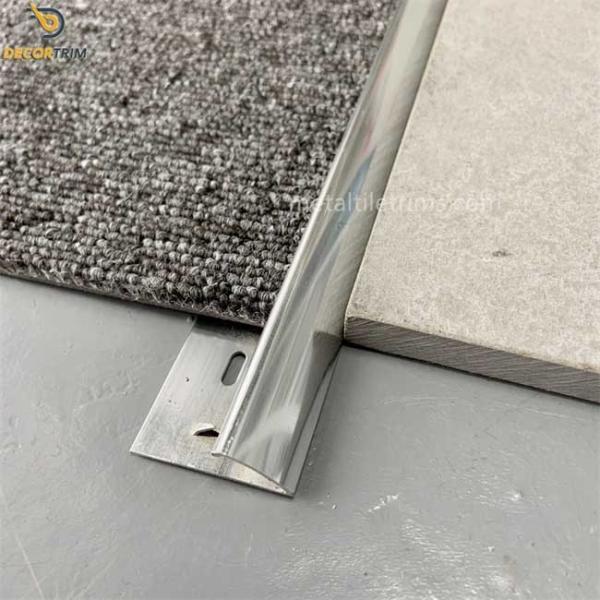 Buy cheap Aluminum Curved Carpet Transition Strip Glossy Silver 9mm×3000mm from wholesalers