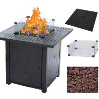 Buy cheap 28in Gas 50000 BTU Outdoor Garden Square Fire Pit Table For Outside Propane product