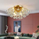 Modern colorful crystal ceiling chandeliers for bedroom living room round Gold