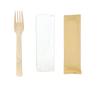 Buy cheap 17CM Biodegradable Disposable Bamboo Fork Cutlery Take Out Napkin Kit from wholesalers