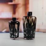 Handmade Amber Glass Vase Modern Unique Vase for Table Centerpiece Decorative
