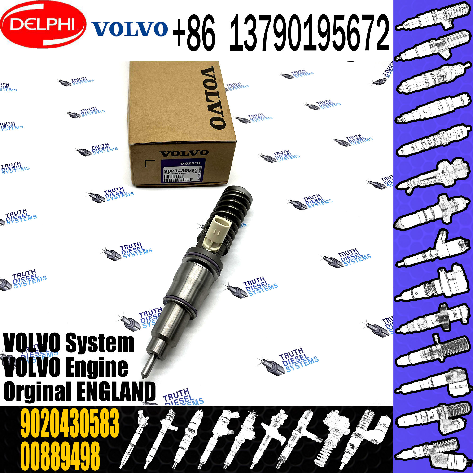 2 Pins Diesel Fuel Injector 7420500620 Diesel Fuel InjInjection Nozzle BEBE4C02001 BEBE4C14001 For VOL 9.0 LITRE TRUCK