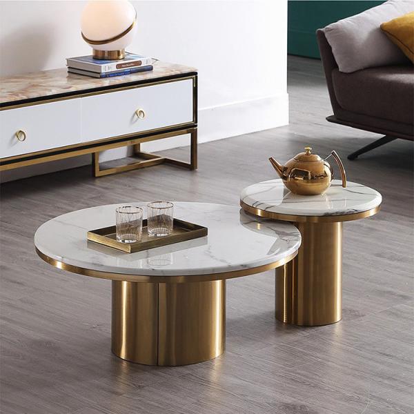 Buy cheap White Marble Circular Combination Coffee Table OEM ODM from wholesalers