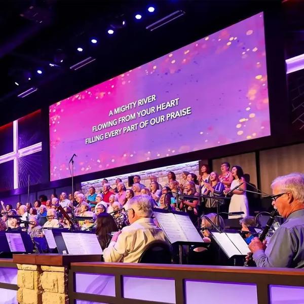 Buy cheap P1.25 P2 P2.6 Indoor LED Video Wall Panels Interior Fixed LED Screen Panels For Church from wholesalers
