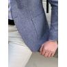 Buy cheap Slim Fit Self Patterned Blue Business Casual Blazer Outfit from wholesalers