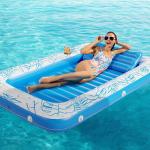 Inflatable Tanning Pool Lounger Float, Sun Tan Tub Sunbathing Raft Floatie Toys
