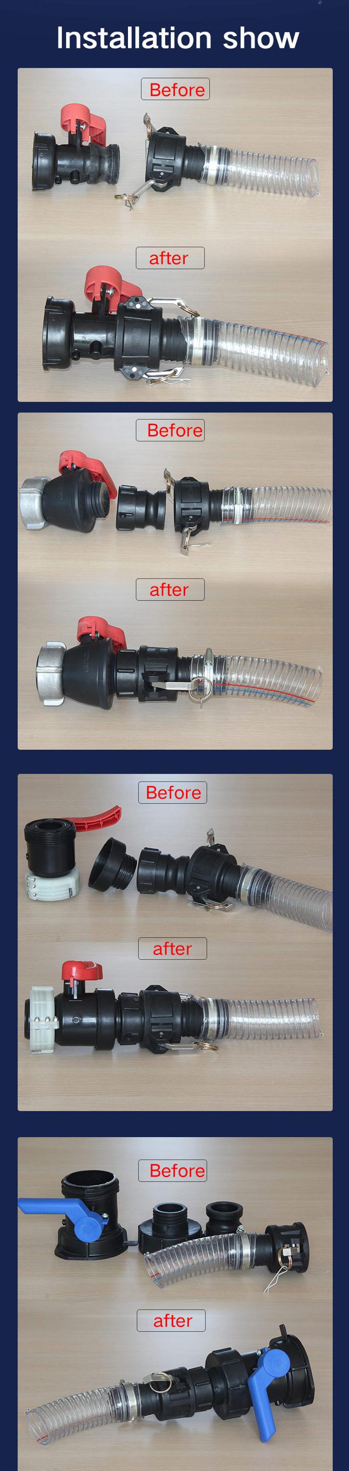 1Inch 1.5 2 Inch Plastic Camlock Quick Connector for IBC Tank Valve Fitting Adapter