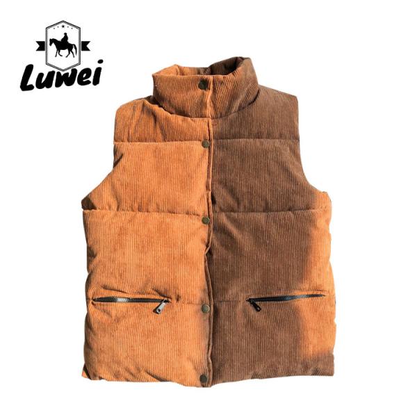 Buy cheap Corduroy Zipper Bubble Jacket Vest Utility Sleeveless Black Quilted Puffer Men Vest from wholesalers