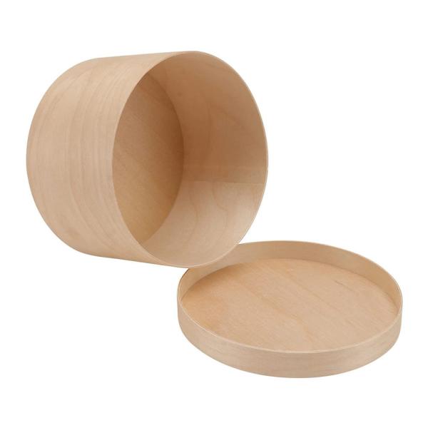 Buy cheap OEM ODM Unfinished Round Wooden Storage Box With Lid Circular Wooden Box from wholesalers