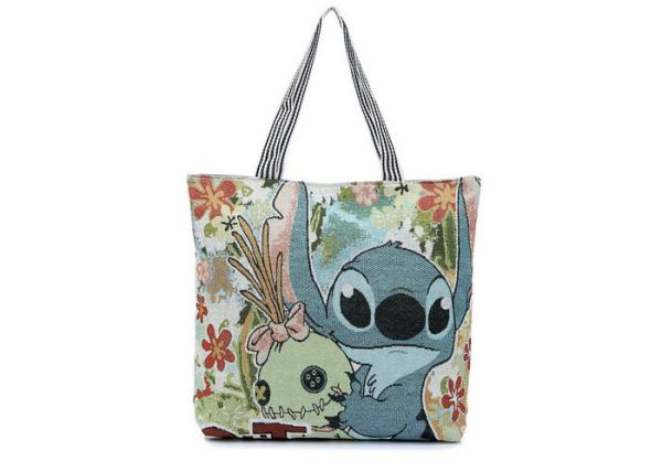 Buy cheap Cartoon Stitch Pattern Canvas Shopping Bags , Cute Canvas Tote Bags from wholesalers