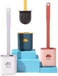 Buy cheap 14.96in Flat Rubber Silicone Flex Toilet Brush With Holder Long Handle TPR from wholesalers