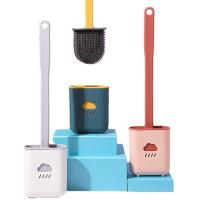 Buy cheap 14.96in Flat Rubber Silicone Flex Toilet Brush With Holder Long Handle TPR product