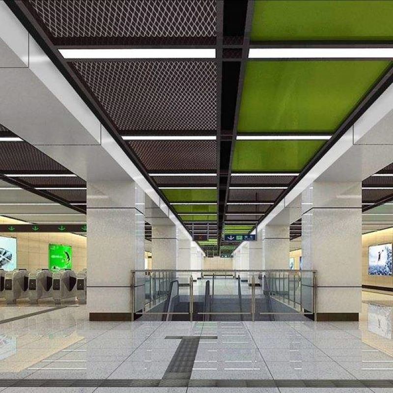 Square Edge Aluminum Mesh Ceiling Panel Decoration Expanded Metal Wire Mesh Panel