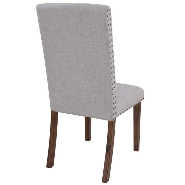 Buy cheap Wood Legs 17.72" L Grey Dining Chairs Set Of 2 / Fabric Dining Room Chairs 27.56lbs from wholesalers