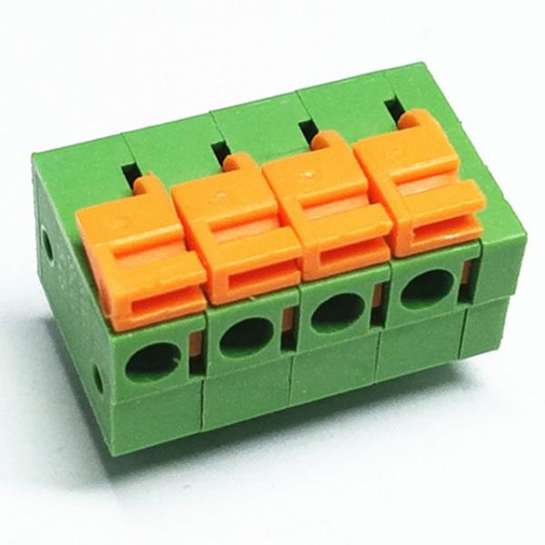 pcb spring screwless terminal blocks free hanging 2.54mm pitch right angel