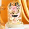 Buy cheap Valentine's Day gift for girlfriend practical creative soap rose glass cover ornaments advanced immortal flower birthday girl from wholesalers