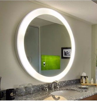 Wall or Standing Installation LED Backlit Glass Bathroom Mirror with Illumination
