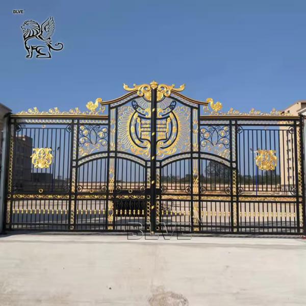 Cast Iron Gate Wrought Iron Gate Villa Luxury Double Door Modern Design Outdoor