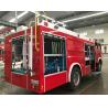 Buy cheap HOWO Red Color Water Tank Fire Truck 4000L Capacity For Road Spraying Multipurpose from wholesalers