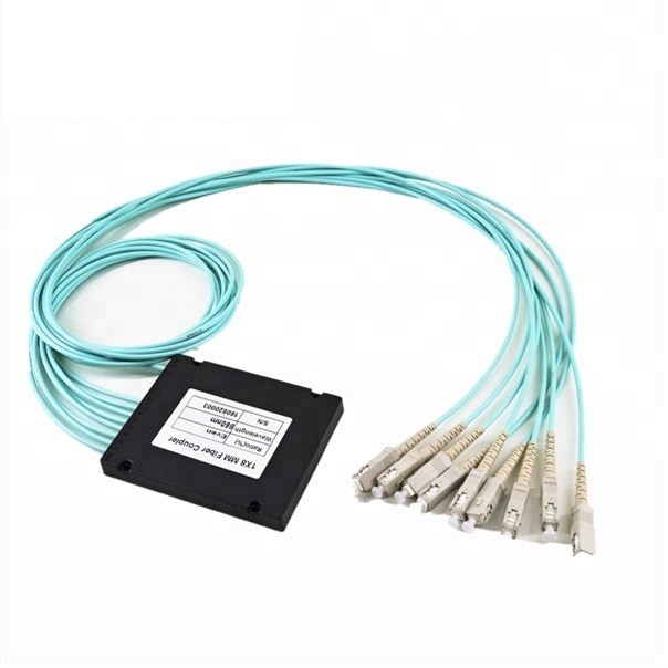 Aqua Color Fiber Optic Splitter / Coupler 1*3 FBT LC UPC OM3 MM ABS Box