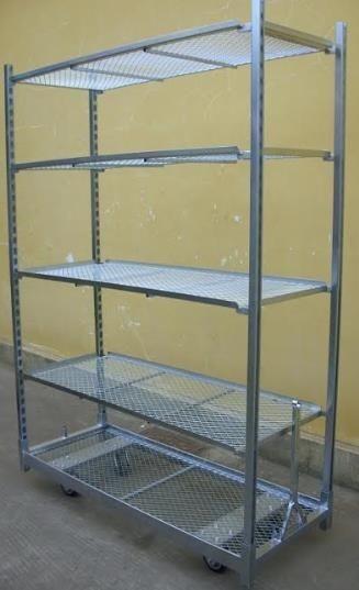 Buy cheap Hot Galvanized W555mm Outdoor Plant Racks , 500kgs Danish Trolley Shelves from wholesalers