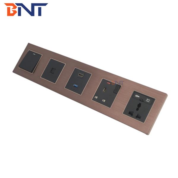uk power multimedia aluminum hotel sockets with media hub/luxury hotel media hub