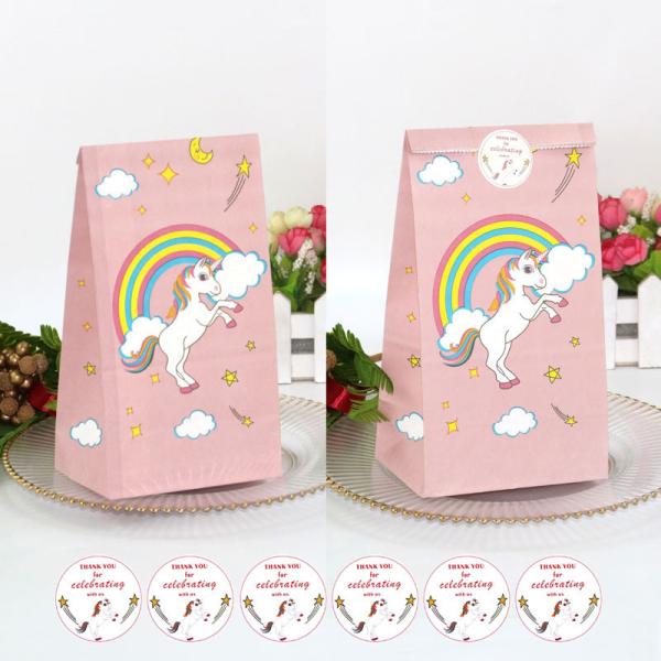 Buy cheap Pink Rainbow Unicorn Food Packaging Paper Bag Kraft Paper Bread Bags 9g from wholesalers