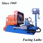 Metal Cnc Automatic Lathe Machine Flat Bed Geared Engine Facing Flange Surface