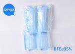 Eco Friendly Fliud Resistant Surgical Mouth Mask , CE 3 Ply Disposable Face Mask