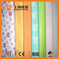 Buy cheap Absorbent Chemical Bond Non Woven Cleaning Cloth Blue Wave Line Square Pattern product