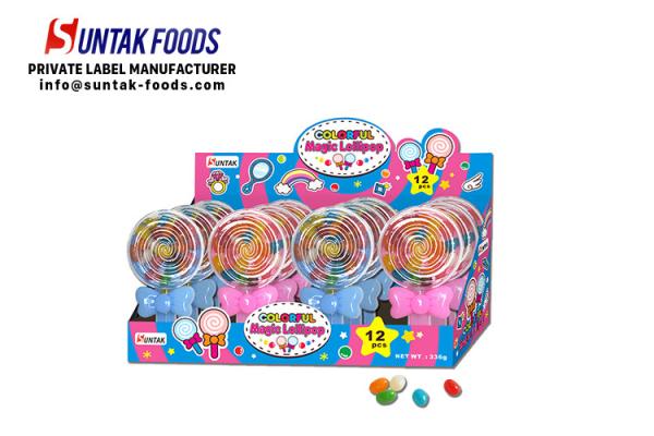 Buy cheap Lovely colorful magic lollipop shape jelly bean candy for kids from wholesalers