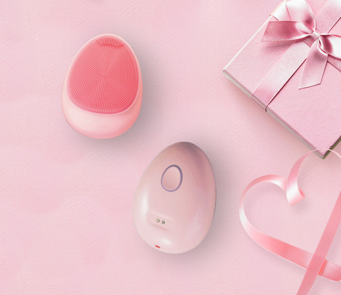 8000 Times/ Per Min High Frequency Vibration Wireless Silicone Ultrasonic Facial Cleaner